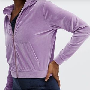 Fabletics Medium Lilac Donna Velour Hoodie and Daria Velour Jogger - Set